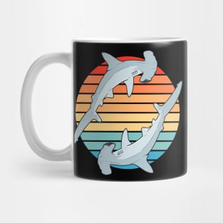 Hammerhead Sharks Retro Sunset Mug